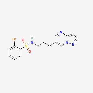 2-bromo-N-(3-(2-methylpyrazolo[1,5-a]pyrimidin-6-yl)propyl)benzenesulfonamide