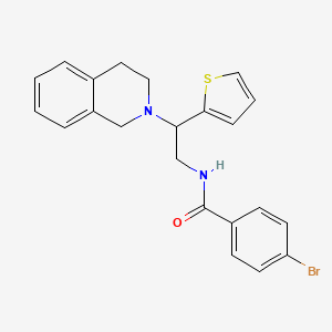 molecular formula C22H21BrN2OS B2672256 4-bromo-N-(2-(3,4-dihydroisoquinolin-2(1H)-yl)-2-(thiophen-2-yl)ethyl)benzamide CAS No. 903289-65-6
