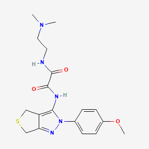 molecular formula C18H23N5O3S B2672257 N-[2-(dimethylamino)ethyl]-N'-[2-(4-methoxyphenyl)-2H,4H,6H-thieno[3,4-c]pyrazol-3-yl]ethanediamide CAS No. 899969-64-3