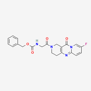 molecular formula C21H19FN4O4 B2672269 benzyl N-[2-(13-fluoro-2-oxo-1,5,9-triazatricyclo[8.4.0.03,8]tetradeca-3(8),9,11,13-tetraen-5-yl)-2-oxoethyl]carbamate CAS No. 2034533-76-9