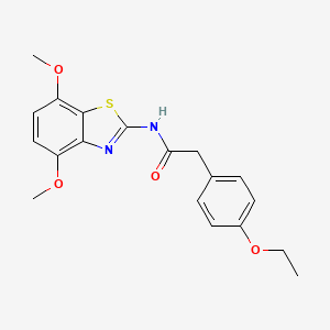 molecular formula C19H20N2O4S B2672288 N-(4,7-dimethoxy-1,3-benzothiazol-2-yl)-2-(4-ethoxyphenyl)acetamide CAS No. 923372-44-5