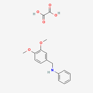 molecular formula C17H19NO6 B2672325 N-[(3,4-dimethoxyphenyl)methyl]aniline;oxalic acid CAS No. 1185675-69-7