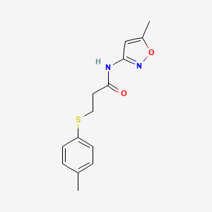 molecular formula C14H16N2O2S B2672354 N-(5-methyl-1,2-oxazol-3-yl)-3-(4-methylphenyl)sulfanylpropanamide CAS No. 895467-14-8