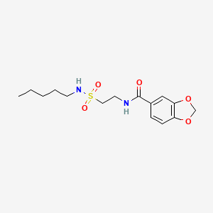 molecular formula C15H22N2O5S B2672387 N-(2-(N-pentylsulfamoyl)ethyl)benzo[d][1,3]dioxole-5-carboxamide CAS No. 899740-50-2