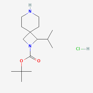 molecular formula C15H29ClN2O2 B2672440 tert-butyl 1-(propan-2-yl)-2,7-diazaspiro[3.5]nonane-2-carboxylate hydrochloride CAS No. 2138023-67-1