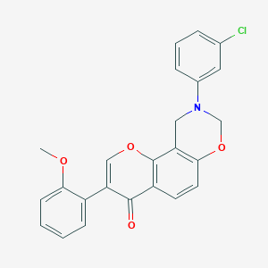 B2672449 9-(3-chlorophenyl)-3-(2-methoxyphenyl)-9,10-dihydrochromeno[8,7-e][1,3]oxazin-4(8H)-one CAS No. 929402-93-7