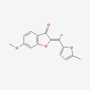 molecular formula C15H12O4 B2672460 (Z)-6-methoxy-2-((5-methylfuran-2-yl)methylene)benzofuran-3(2H)-one CAS No. 620546-93-2