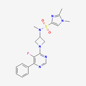 molecular formula C19H21FN6O2S B2672470 N-[1-(5-fluoro-6-phenylpyrimidin-4-yl)azetidin-3-yl]-N,1,2-trimethyl-1H-imidazole-4-sulfonamide CAS No. 2380181-53-1
