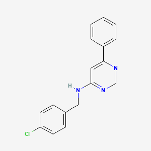molecular formula C17H14ClN3 B2672562 N-[(4-chlorophenyl)methyl]-6-phenylpyrimidin-4-amine CAS No. 901661-65-2