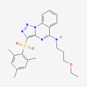 molecular formula C23H27N5O3S B2672579 N-(3-ETHOXYPROPYL)-3-(2,4,6-TRIMETHYLBENZENESULFONYL)-[1,2,3]TRIAZOLO[1,5-A]QUINAZOLIN-5-AMINE CAS No. 904575-57-1