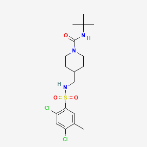 molecular formula C18H27Cl2N3O3S B2672646 N-tert-butyl-4-[(2,4-dichloro-5-methylbenzenesulfonamido)methyl]piperidine-1-carboxamide CAS No. 1235369-00-2