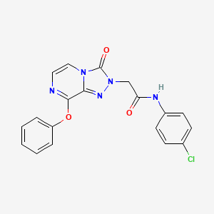 molecular formula C19H14ClN5O3 B2672647 N-(4-chlorophenyl)-2-{3-oxo-8-phenoxy-2H,3H-[1,2,4]triazolo[4,3-a]pyrazin-2-yl}acetamide CAS No. 1251591-29-3