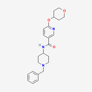 molecular formula C23H29N3O3 B2672648 N-(1-benzylpiperidin-4-yl)-6-(oxan-4-yloxy)pyridine-3-carboxamide CAS No. 2034362-44-0