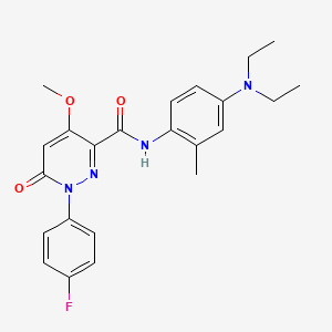 molecular formula C23H25FN4O3 B2672666 N-[4-(diethylamino)-2-methylphenyl]-1-(4-fluorophenyl)-4-methoxy-6-oxo-1,6-dihydropyridazine-3-carboxamide CAS No. 941969-76-2