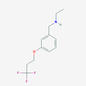 molecular formula C12H16F3NO B2672667 Ethyl({[3-(3,3,3-trifluoropropoxy)phenyl]methyl})amine CAS No. 1480112-46-6