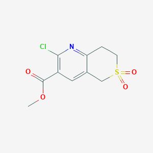 molecular formula C10H10ClNO4S B2672693 Methyl 2-chloro-6,6-dioxo-7,8-dihydro-5H-thiopyrano[4,3-b]pyridine-3-carboxylate CAS No. 2402829-97-2