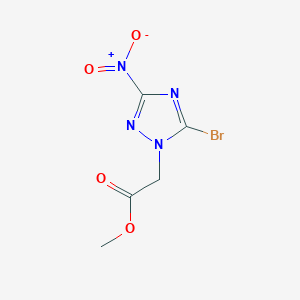 molecular formula C5H5BrN4O4 B2672717 methyl 2-(5-bromo-3-nitro-1H-1,2,4-triazol-1-yl)acetate CAS No. 70965-30-9