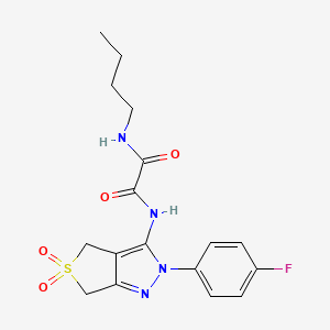 molecular formula C17H19FN4O4S B2672733 N-butyl-N'-[2-(4-fluorophenyl)-5,5-dioxo-2H,4H,6H-5lambda6-thieno[3,4-c]pyrazol-3-yl]ethanediamide CAS No. 899961-76-3