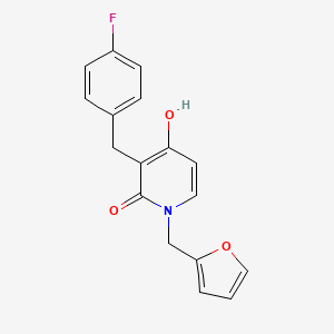 molecular formula C17H14FNO3 B2672735 3-(4-fluorobenzyl)-1-(2-furylmethyl)-4-hydroxy-2(1H)-pyridinone CAS No. 477856-07-8