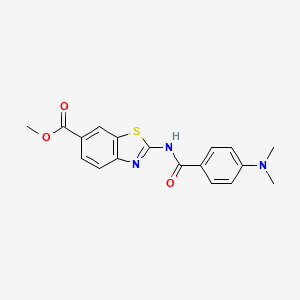 molecular formula C18H17N3O3S B2672742 Methyl 2-(4-(dimethylamino)benzamido)benzo[d]thiazole-6-carboxylate CAS No. 888409-11-8