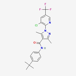 molecular formula C22H22ClF3N4O B2672765 N-(4-tert-butylphenyl)-1-[3-chloro-5-(trifluoromethyl)pyridin-2-yl]-3,5-dimethyl-1H-pyrazole-4-carboxamide CAS No. 2085690-14-6