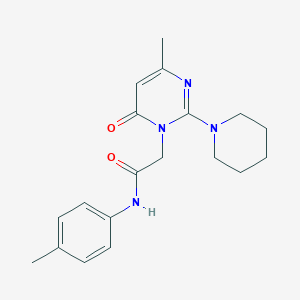 molecular formula C19H24N4O2 B2672767 2-[4-METHYL-6-OXO-2-(PIPERIDIN-1-YL)-1,6-DIHYDROPYRIMIDIN-1-YL]-N-(4-METHYLPHENYL)ACETAMIDE CAS No. 1251609-55-8