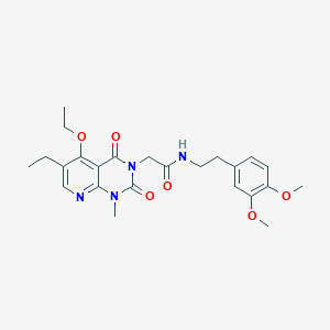 molecular formula C24H30N4O6 B2672770 N-(3,4-dimethoxyphenethyl)-2-(5-ethoxy-6-ethyl-1-methyl-2,4-dioxo-1,2-dihydropyrido[2,3-d]pyrimidin-3(4H)-yl)acetamide CAS No. 1005298-37-2