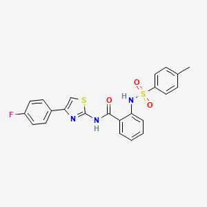B2672780 N-[4-(4-fluorophenyl)-2-thiazolyl]-2-[(4-methylphenyl)sulfonylamino]benzamide CAS No. 330190-15-3