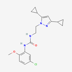 molecular formula C19H23ClN4O2 B2672797 1-(5-chloro-2-methoxyphenyl)-3-[2-(3,5-dicyclopropyl-1H-pyrazol-1-yl)ethyl]urea CAS No. 2320642-69-9