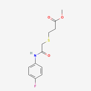 molecular formula C12H14FNO3S B2672835 methyl 3-({[(4-fluorophenyl)carbamoyl]methyl}sulfanyl)propanoate CAS No. 403834-71-9