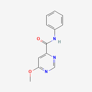 molecular formula C12H11N3O2 B2672845 6-methoxy-N-phenylpyrimidine-4-carboxamide CAS No. 2034578-93-1