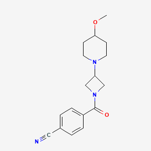 4-(3-(4-Methoxypiperidin-1-yl)azetidine-1-carbonyl)benzonitrile