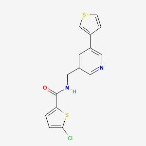 5-chloro-N-((5-(thiophen-3-yl)pyridin-3-yl)methyl)thiophene-2-carboxamide