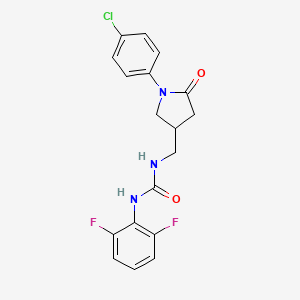 1-((1-(4-Chlorophenyl)-5-oxopyrrolidin-3-yl)methyl)-3-(2,6-difluorophenyl)urea