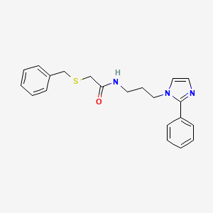 2-(benzylthio)-N-(3-(2-phenyl-1H-imidazol-1-yl)propyl)acetamide