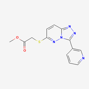 molecular formula C13H11N5O2S B2672873 Methyl 2-((3-(pyridin-3-yl)-[1,2,4]triazolo[4,3-b]pyridazin-6-yl)thio)acetate CAS No. 868969-28-2