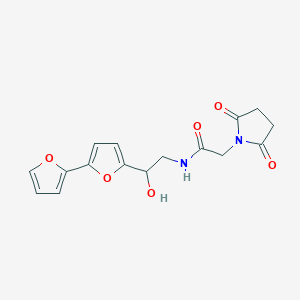 molecular formula C16H16N2O6 B2672885 N-(2-{[2,2'-bifuran]-5-yl}-2-hydroxyethyl)-2-(2,5-dioxopyrrolidin-1-yl)acetamide CAS No. 2319855-72-4