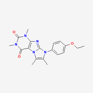 molecular formula C19H21N5O3 B2672967 8-(4-ethoxyphenyl)-1,3,6,7-tetramethyl-1H-imidazo[2,1-f]purine-2,4(3H,8H)-dione CAS No. 896321-61-2