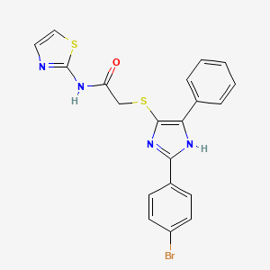 2-((2-(4-bromophenyl)-5-phenyl-1H-imidazol-4-yl)thio)-N-(thiazol-2-yl)acetamide