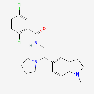 2,5-dichloro-N-(2-(1-methylindolin-5-yl)-2-(pyrrolidin-1-yl)ethyl)benzamide