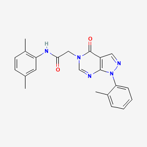 molecular formula C22H21N5O2 B2673034 N-(2,5-dimethylphenyl)-2-[1-(2-methylphenyl)-4-oxo-1H,4H,5H-pyrazolo[3,4-d]pyrimidin-5-yl]acetamide CAS No. 895009-30-0