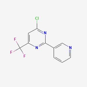 molecular formula C10H5ClF3N3 B2673052 4-Chloro-2-(pyridin-3-yl)-6-(trifluoromethyl)pyrimidine CAS No. 204394-69-4