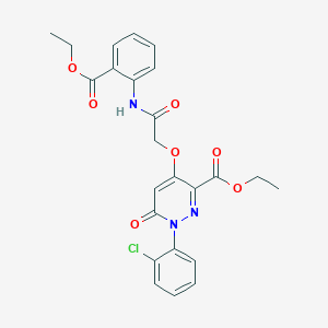 molecular formula C24H22ClN3O7 B2673072 ethyl 1-(2-chlorophenyl)-4-({[2-(ethoxycarbonyl)phenyl]carbamoyl}methoxy)-6-oxo-1,6-dihydropyridazine-3-carboxylate CAS No. 899730-10-0
