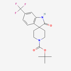 molecular formula C18H21F3N2O3 B2673080 tert-Butyl 2-oxo-6-(trifluoromethyl)spiro[indoline-3,4'-piperidine]-1'-carboxylate CAS No. 2251054-48-3