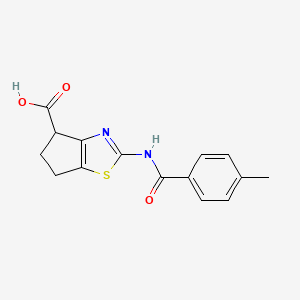 B2673109 2-(4-methylbenzamido)-5,6-dihydro-4H-cyclopenta[d]thiazole-4-carboxylic acid CAS No. 1019111-55-7