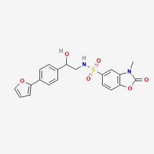 molecular formula C20H18N2O6S B2673120 N-{2-[4-(furan-2-yl)phenyl]-2-hydroxyethyl}-3-methyl-2-oxo-2,3-dihydro-1,3-benzoxazole-5-sulfonamide CAS No. 2097860-19-8