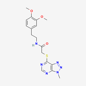 molecular formula C17H20N6O3S B2673134 N-(3,4-dimethoxyphenethyl)-2-((3-methyl-3H-[1,2,3]triazolo[4,5-d]pyrimidin-7-yl)thio)acetamide CAS No. 1058238-57-5