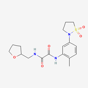 molecular formula C17H23N3O5S B2673151 N'-[5-(1,1-dioxo-1lambda6,2-thiazolidin-2-yl)-2-methylphenyl]-N-[(oxolan-2-yl)methyl]ethanediamide CAS No. 1105215-44-8
