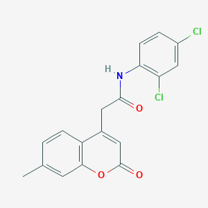 molecular formula C18H13Cl2NO3 B2673158 N-(2,4-dichlorophenyl)-2-(7-methyl-2-oxo-2H-chromen-4-yl)acetamide CAS No. 919856-85-2