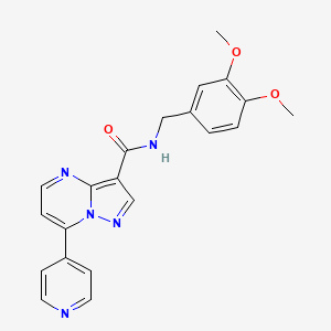 molecular formula C21H19N5O3 B2673163 N-(3,4-dimethoxybenzyl)-7-(pyridin-4-yl)pyrazolo[1,5-a]pyrimidine-3-carboxamide CAS No. 1251566-33-2